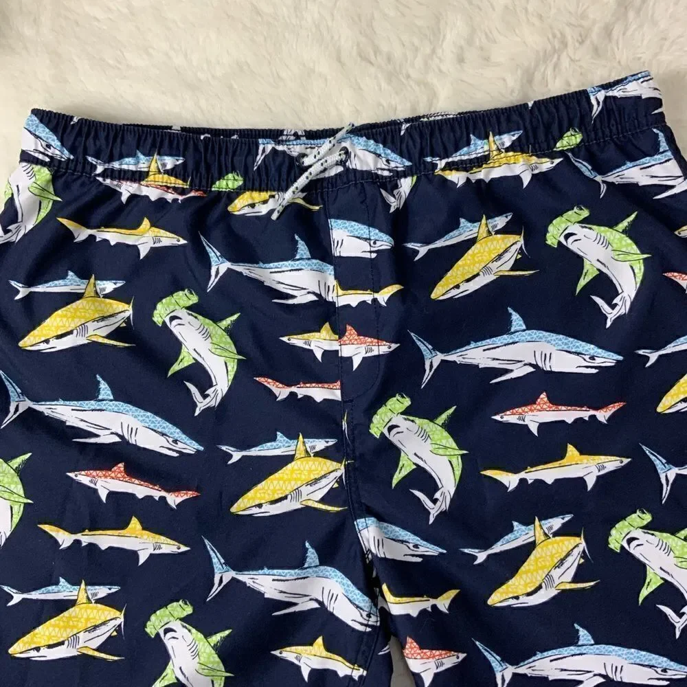 LANDS’ END shark swim trunks